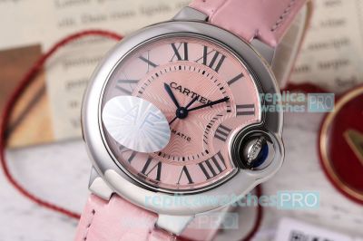 AF Factory 1:1 Replica Ballon Bleu Cartier Cal.1853 33MM Pink Watch with Quick-release Strap